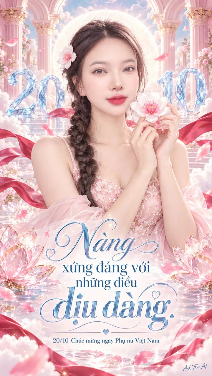 Poster yêu thương 20/10 do chủ dự án cung cấp, với thông điệp trân trọng sự dịu dàng — ảnh chủ dự án cung cấp